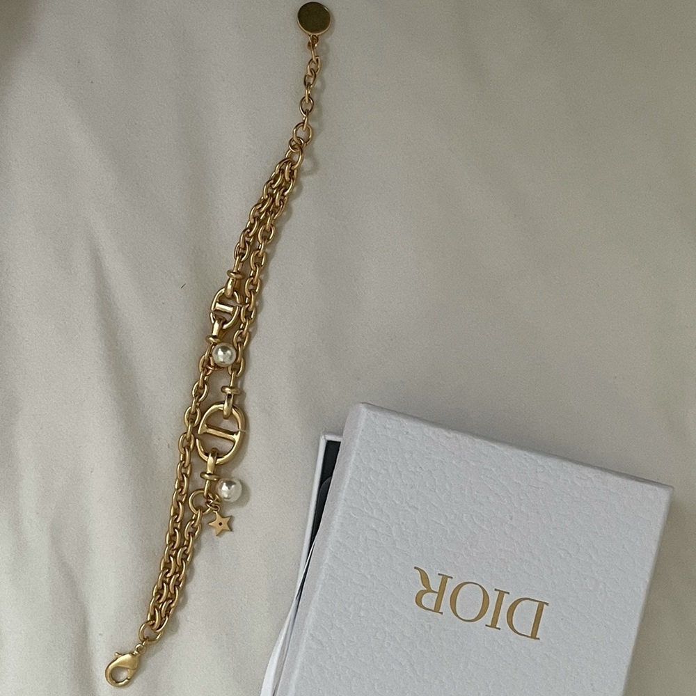 Dior double navy bracelet